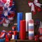 10 Pcs 4th of July Patriotic Ribbons Yards Patriotic Burlap Wired Edge Ribbon Mesh Red Blue White Wrapping Crafts for Independence Day